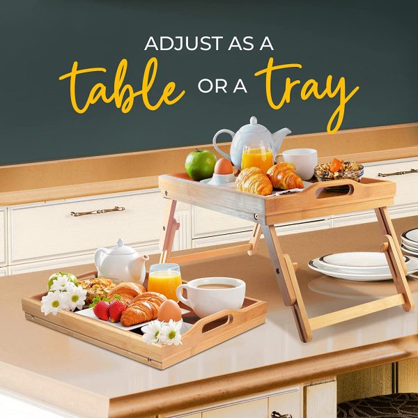 KEEKR Bed Tray with Adjustable Height for Eating - Portable Food Table for Serving Breakfast in Bed - Image 6