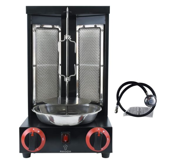FOODIZIO Shawarma Doner Kebab Machine Gryo grill with 2 Vertical Burners Broiler